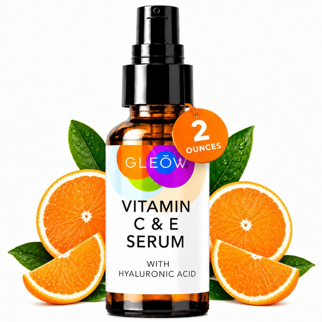 GLEOW - Suero de vitamina C para rostro con ácido hialurónico y vit...
