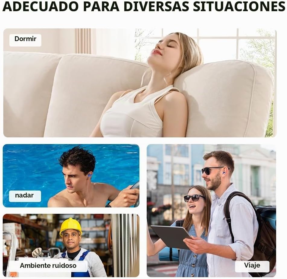 Voohinddaa Tapones para los oídos para dormir, 10 pares de tapones...