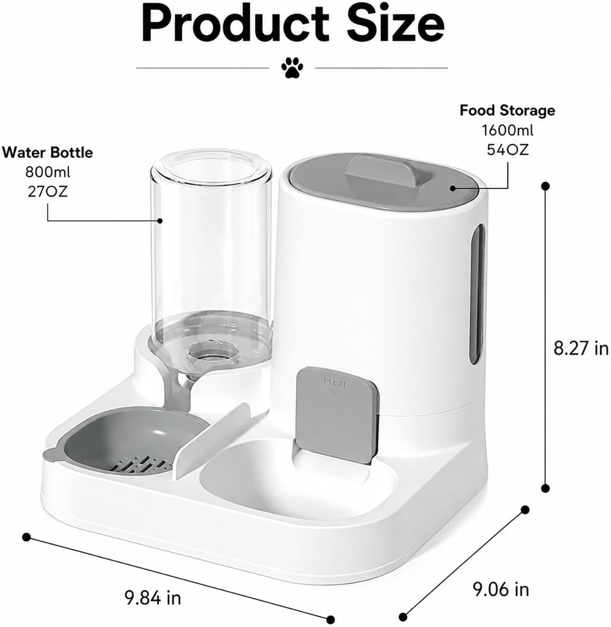 Gravity - Comedero para gatos y dispensador de agua para perros peq...