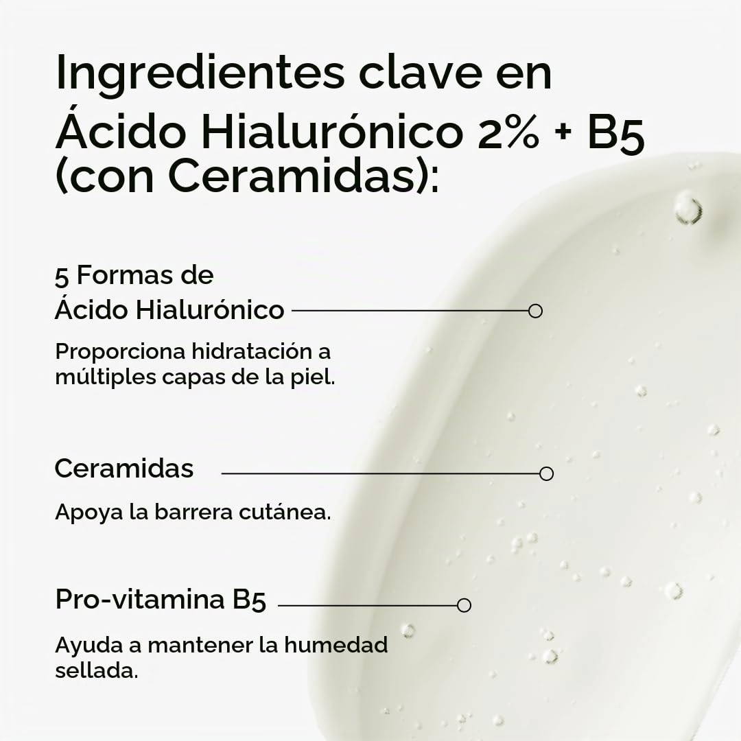 The Ordinary Ácido hialurónico 2% + B5 (con ceramidas), suero de hi...