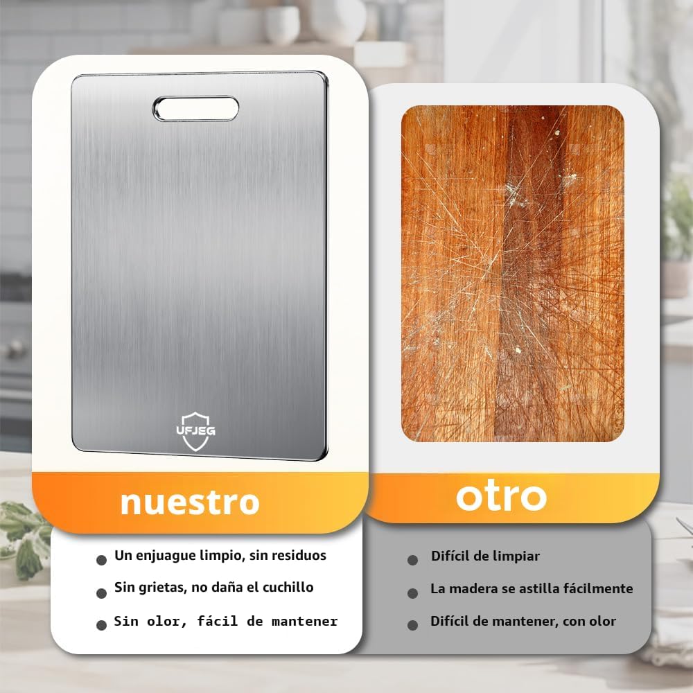 UFJEG Tabla de cortar de titanio, 3 tablas de cortar de titanio par...