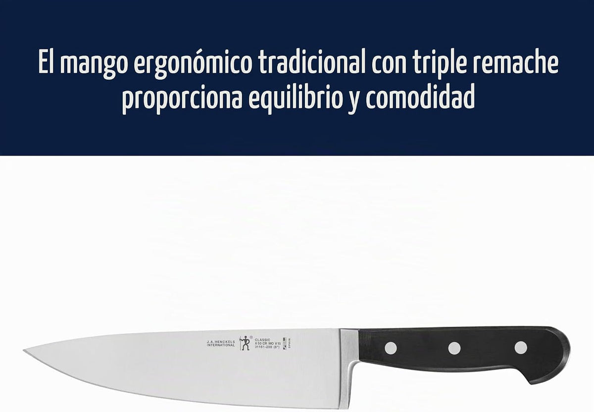 HENCKELS Classic Razor-Sharp - Juego de cuchillos de cocina de 3 pi...