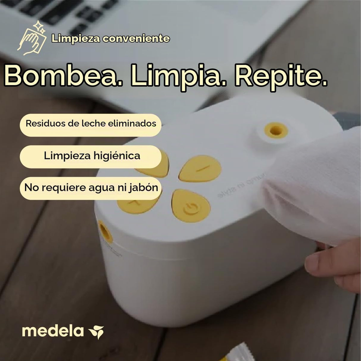 Medela Toallitas de extracción de leche de limpieza rápida, a base...