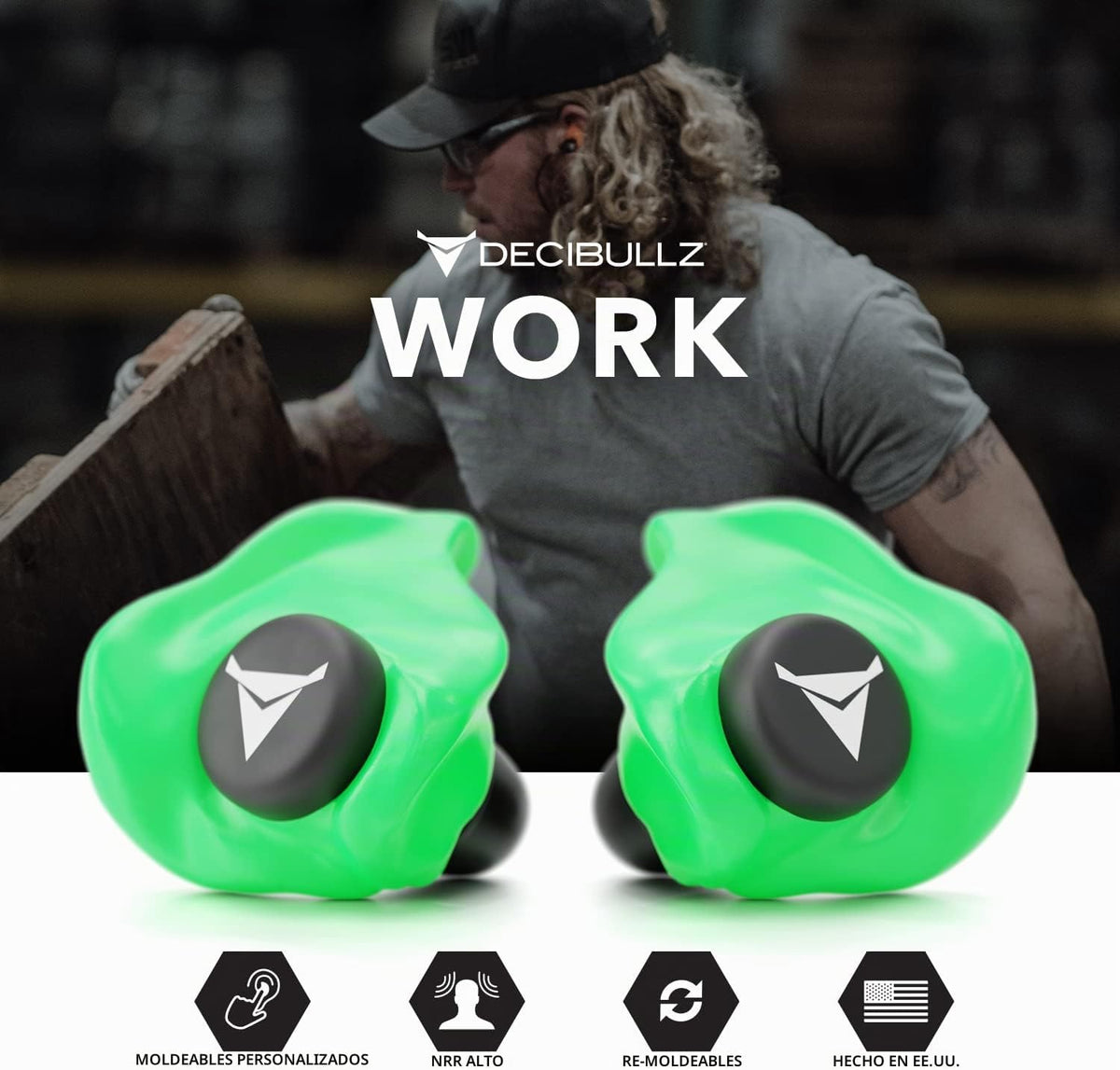 Decibullz - Tapones para los oídos moldeados personalizados, 31dB N...