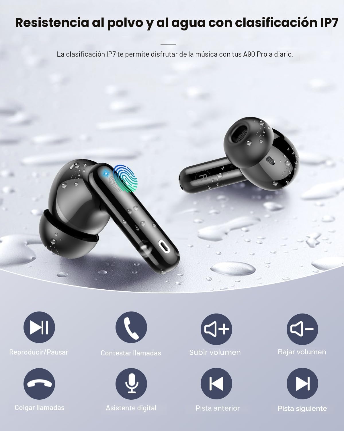 Auriculares inalámbricos, Bluetooth 5.4 Auriculares estéreo y llama...
