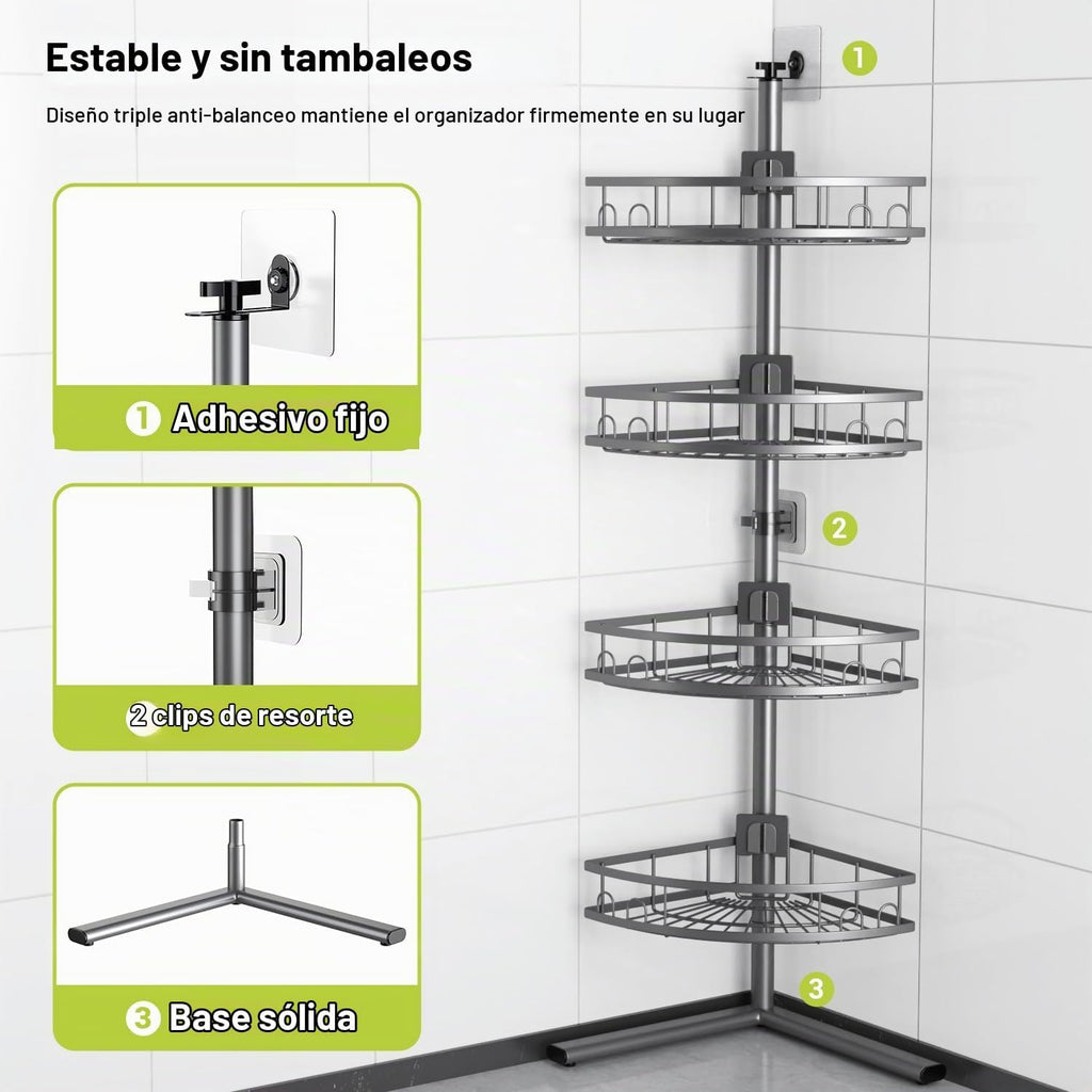 Aitatty Organizador de ducha esquinero de pie: estante organizador...