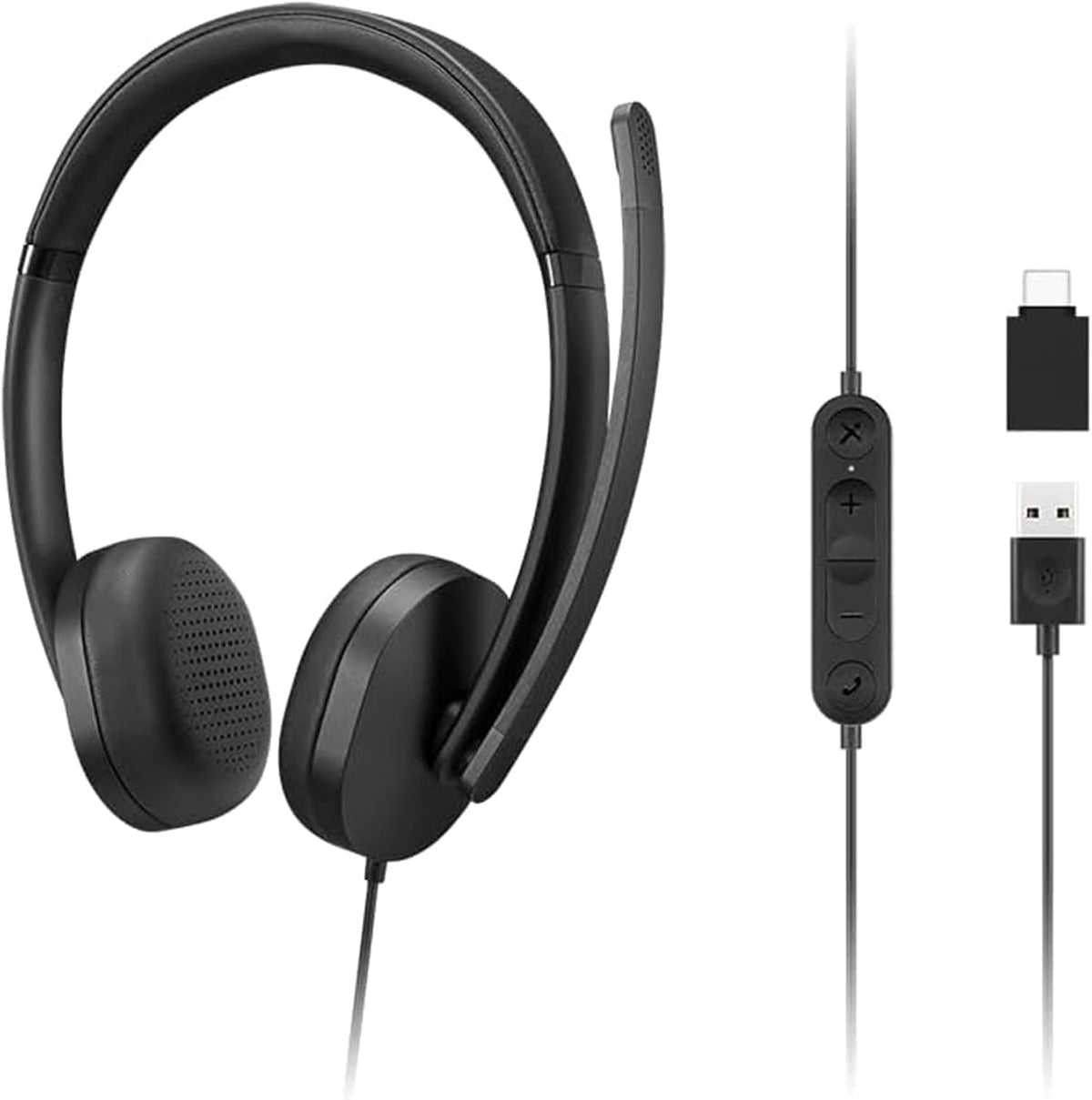 Lenovo 115 Auriculares con cable estéreo USB-A\/USB-C \u2013 Ligero...