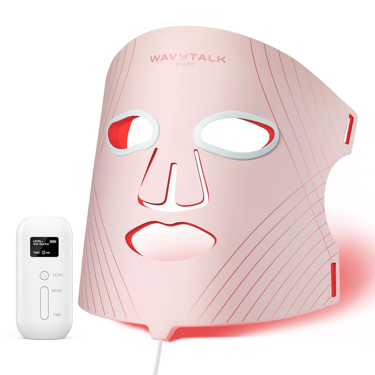 Wavytalk Máscara de terapia de luz roja para cara, ELLE mejor herra...