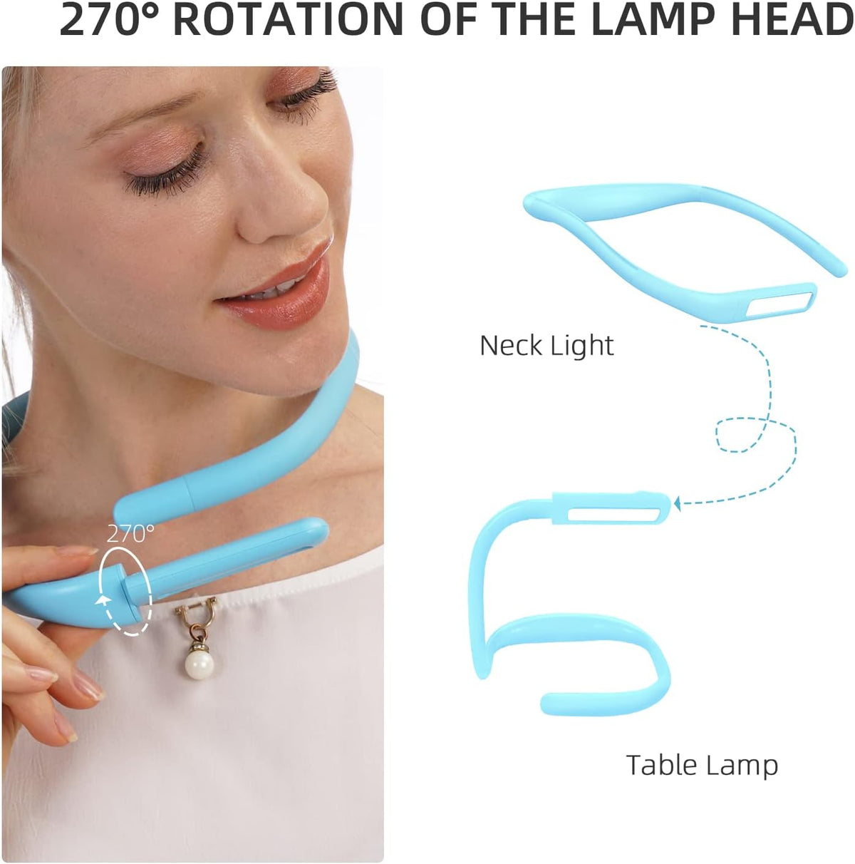 LALAKU Luz LED para el cuello con brillo ajustable, luces de libro...