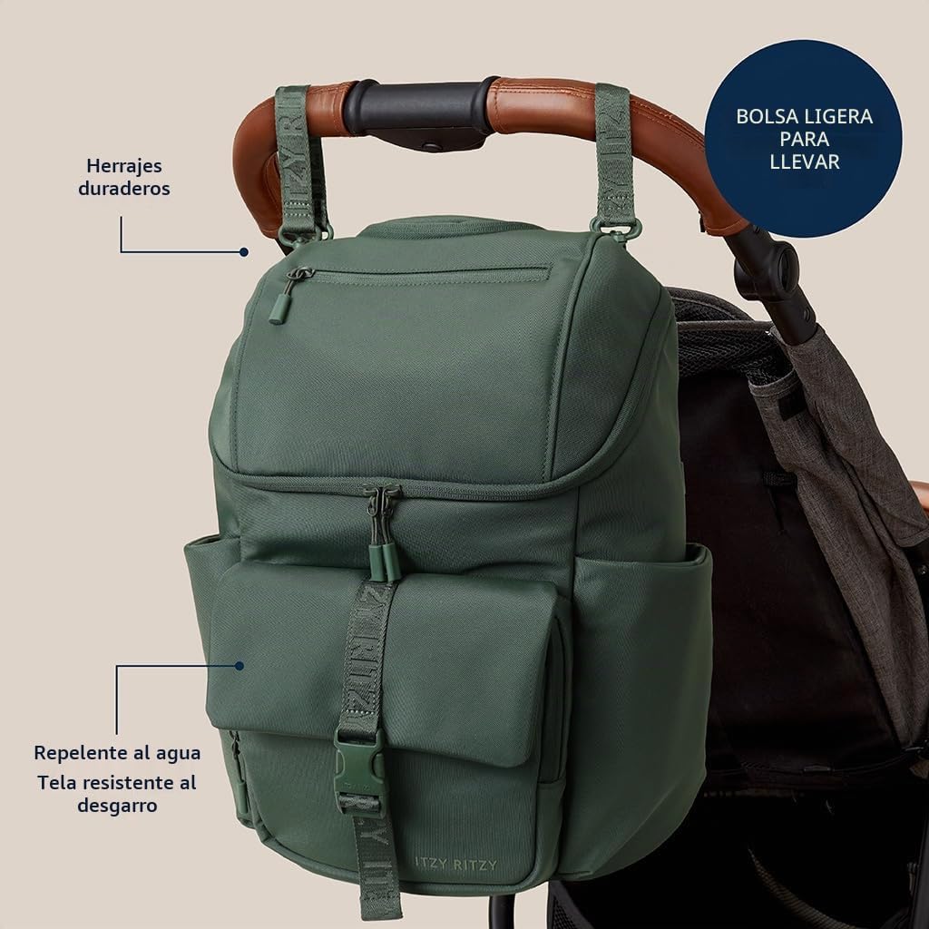Itzy Ritzy Belong Bucket Backpack - Mochila ligera para pañales con...