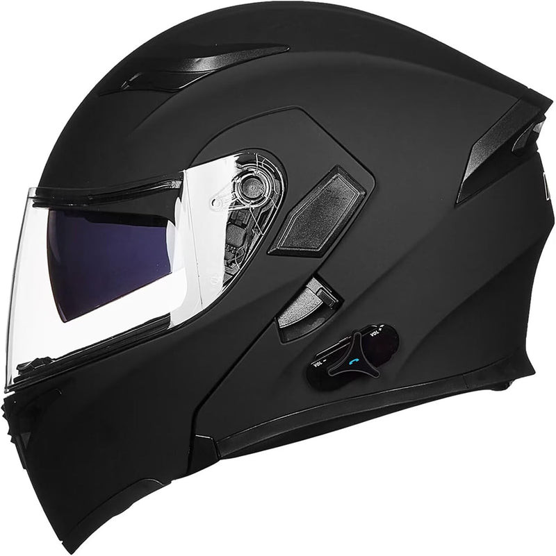ILM talla M - Casco de motocicleta con Bluetooth, modular, abatible, de cara completa, doble visera, MP3, intercomunicador, radio FM, aprobado por el DOT, modelo 902BT/902BT PRO/902BT MAX