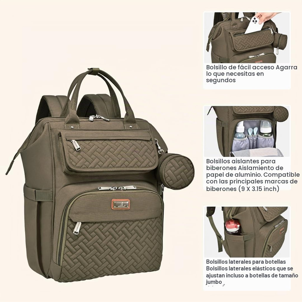 BabbleRoo Mochila para pañales, bolsa cambiadora de pañales multifu...
