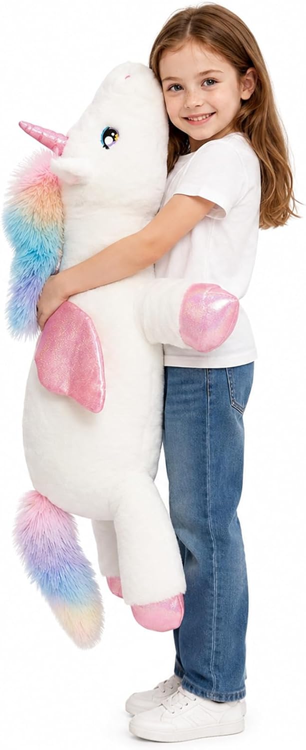 Tianmihou Peluche de unicornio gigante de 32 pulgadas, juguete de p...
