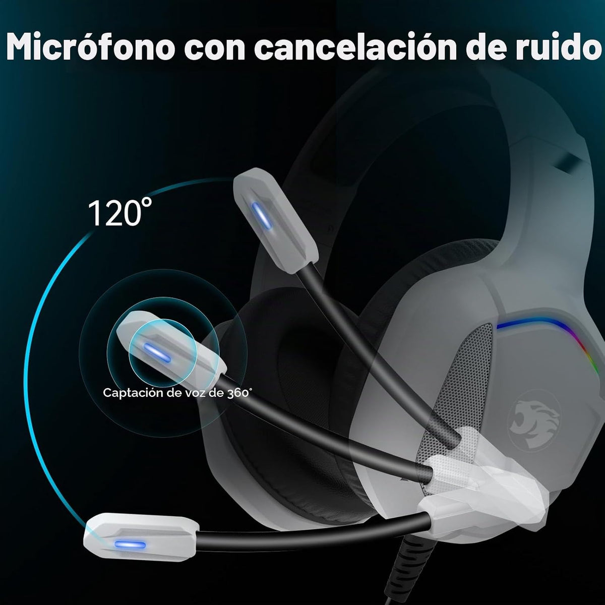 IMYB A36 Auriculares para juegos con micrófono estéreo para PC, PS5...