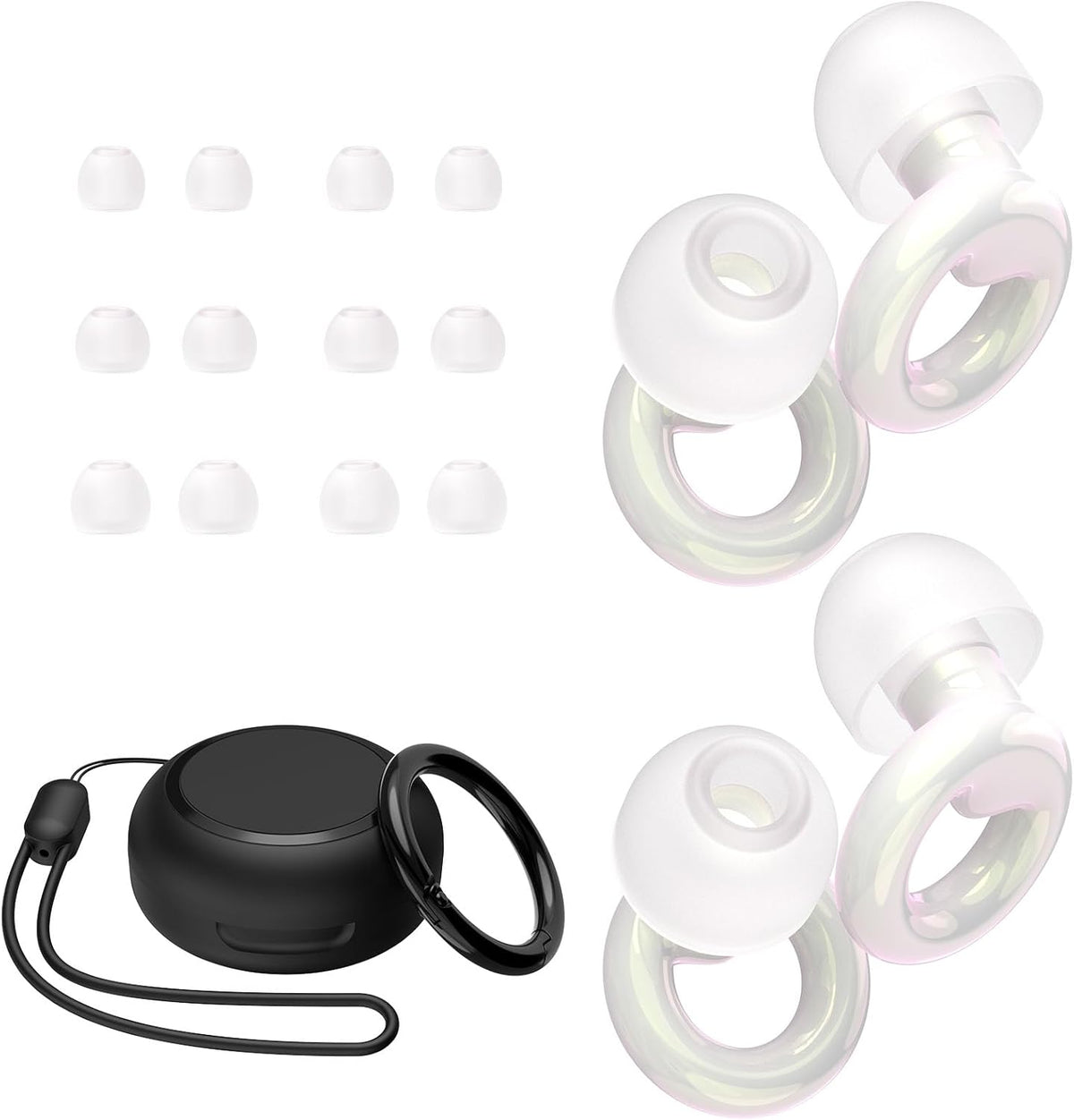 JUSTRVN Tapones para los oídos para dormir, 2 pares de elegantes ta...