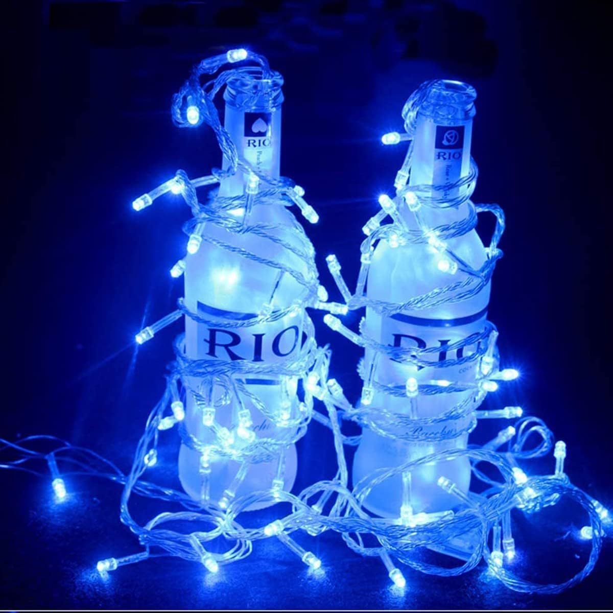 VTECHOLOGY Luces de Navidad azules enchufables de 170 pies, 500 LED...