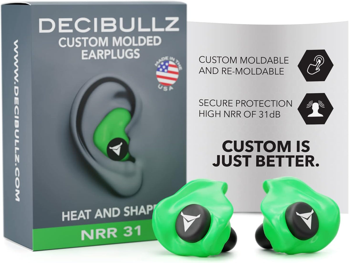 Decibullz - Tapones para los oídos moldeados personalizados, 31dB N...