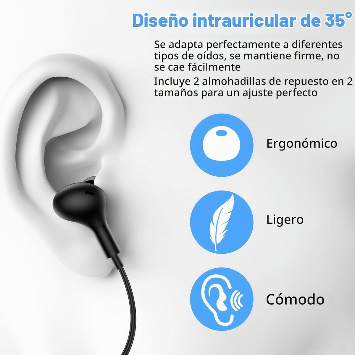 AIAUXAI Auriculares USB con micrófono para PC portátil, auriculares...