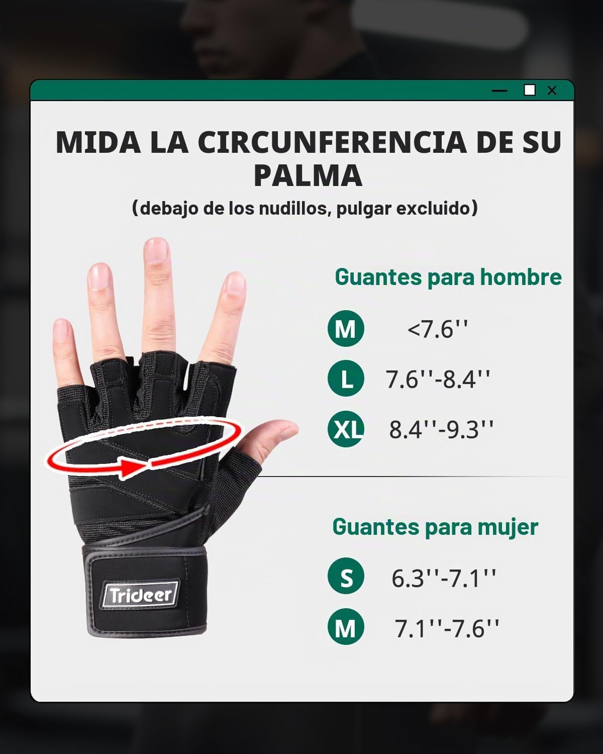 Trideer Guantes de entrenamiento para hombres, guantes para levanta...