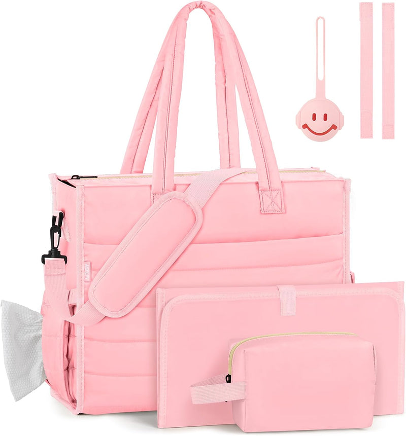 IBFUN Bolso de Pañales para Bebé - Bolso Grande para Bebé 4Pcs con...