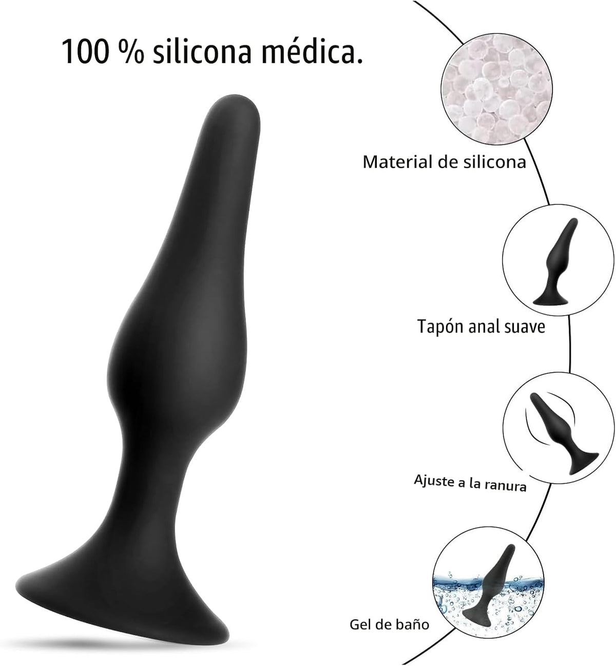 Hisionlee? Juguete sexual 4 unidades. Juego de tapones anales de si...
