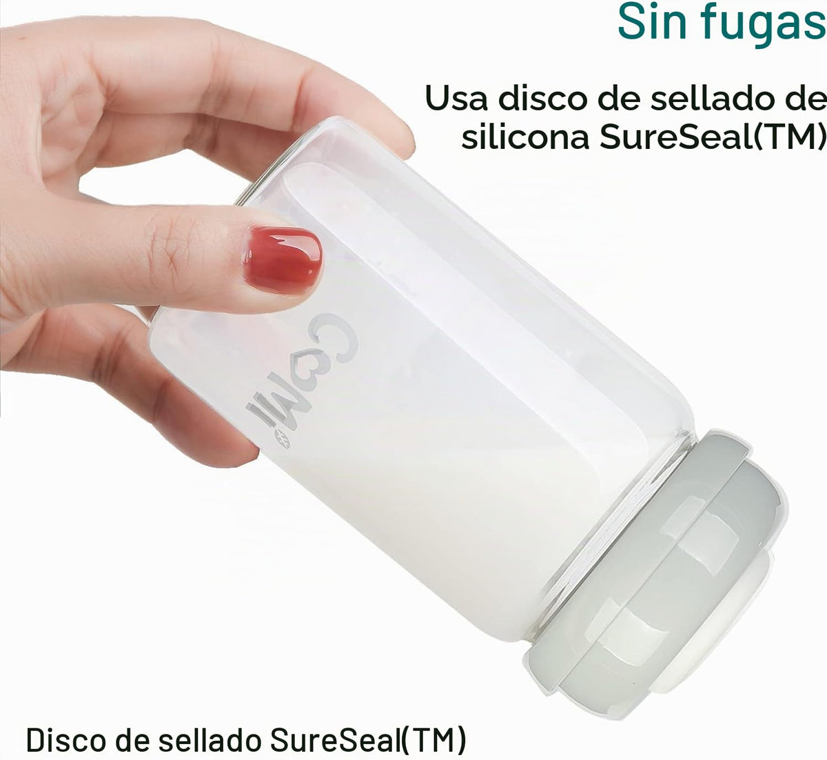 COMI Botella de vidrio de cuello ancho para recolección y almacenam...