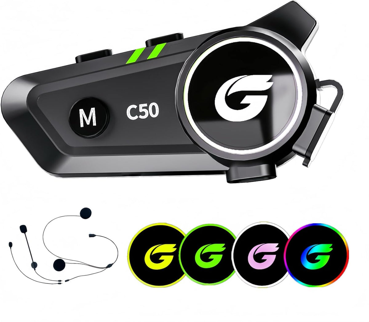Zhongreat Auriculares del casco de C50 Bluetooth, intercomunicador...