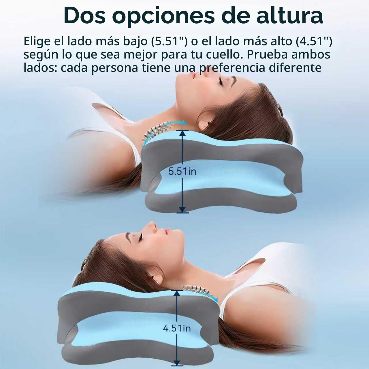 Almohada Ergo para la apnea del sueño, dolor de cuello y alivio de...