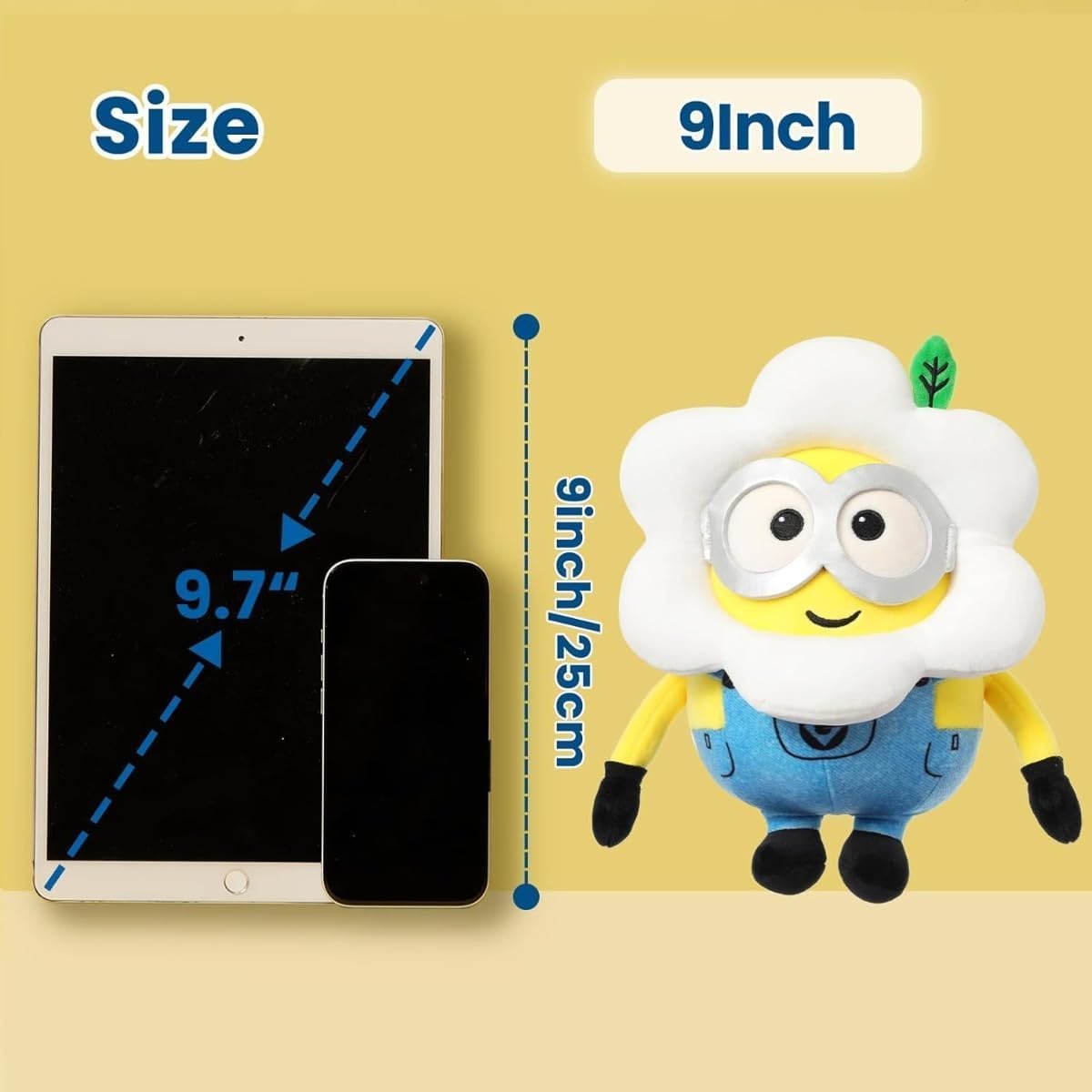 MINISO Minions - Muñeca de felpa con diseño floral de 9 pulgadas, s...