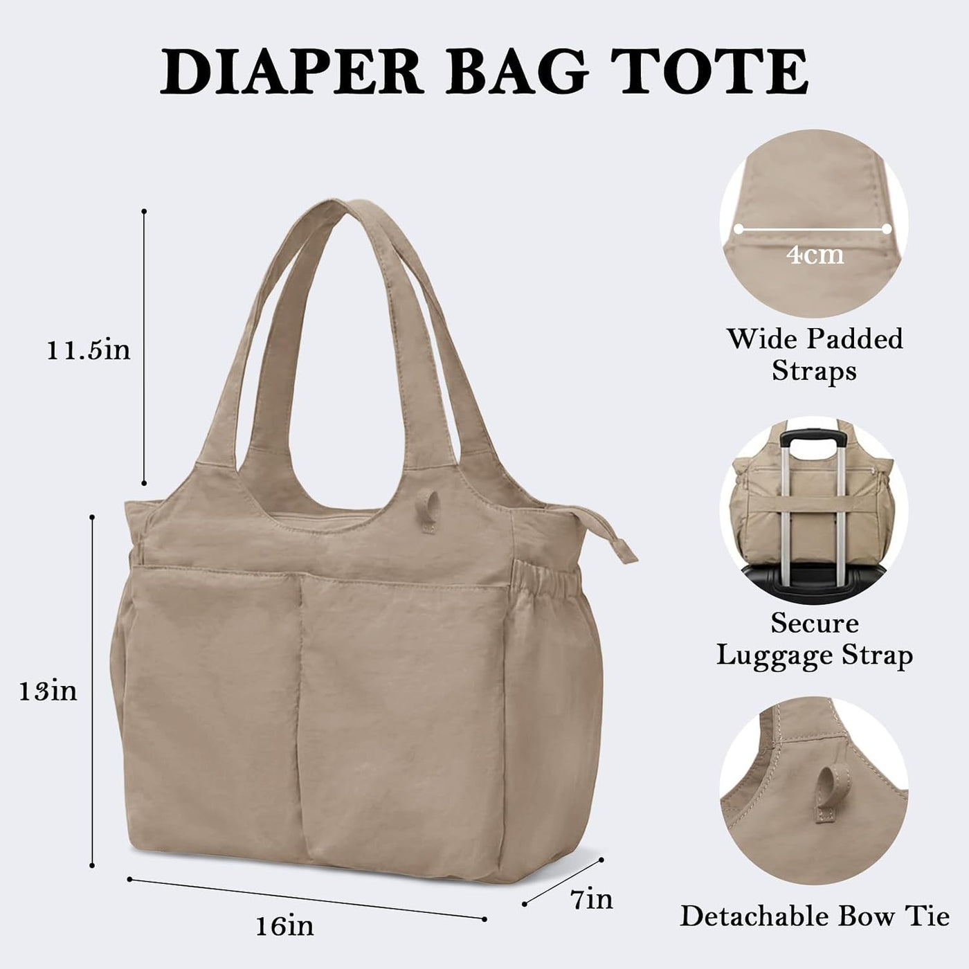MOMINSIDE Bolsa de pañales de hospital para mujer, bolsa de bebé gr...