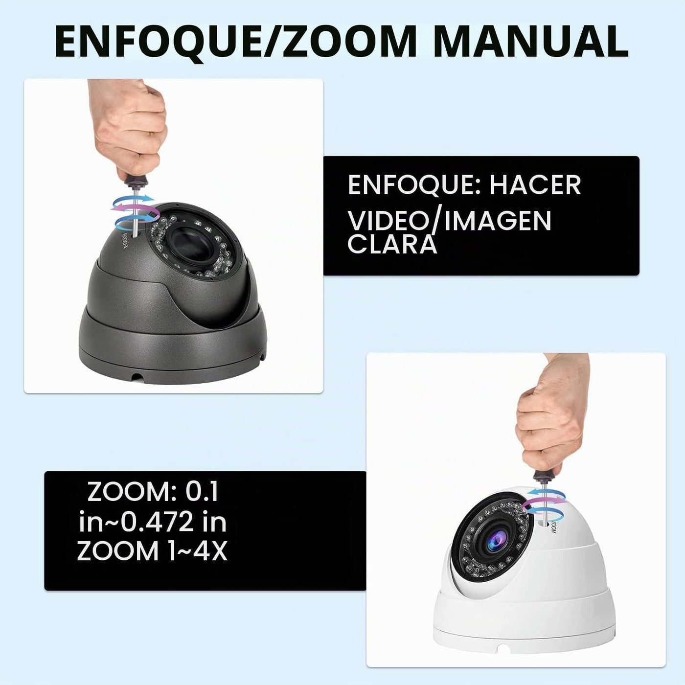 Cámara CCTV HD 1080P 4 en 1 (TVI\/AHD\/CVI\/960H\/CVBS) Cámara domo...
