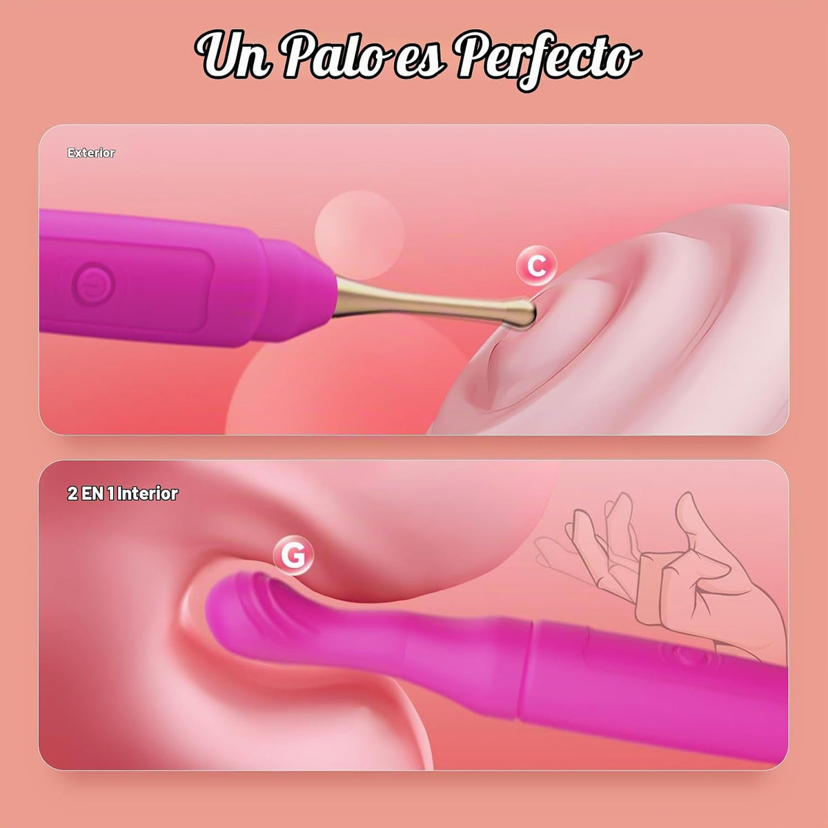 Juguetes sexuales y juegos para adultos, varita vibradora para punt...