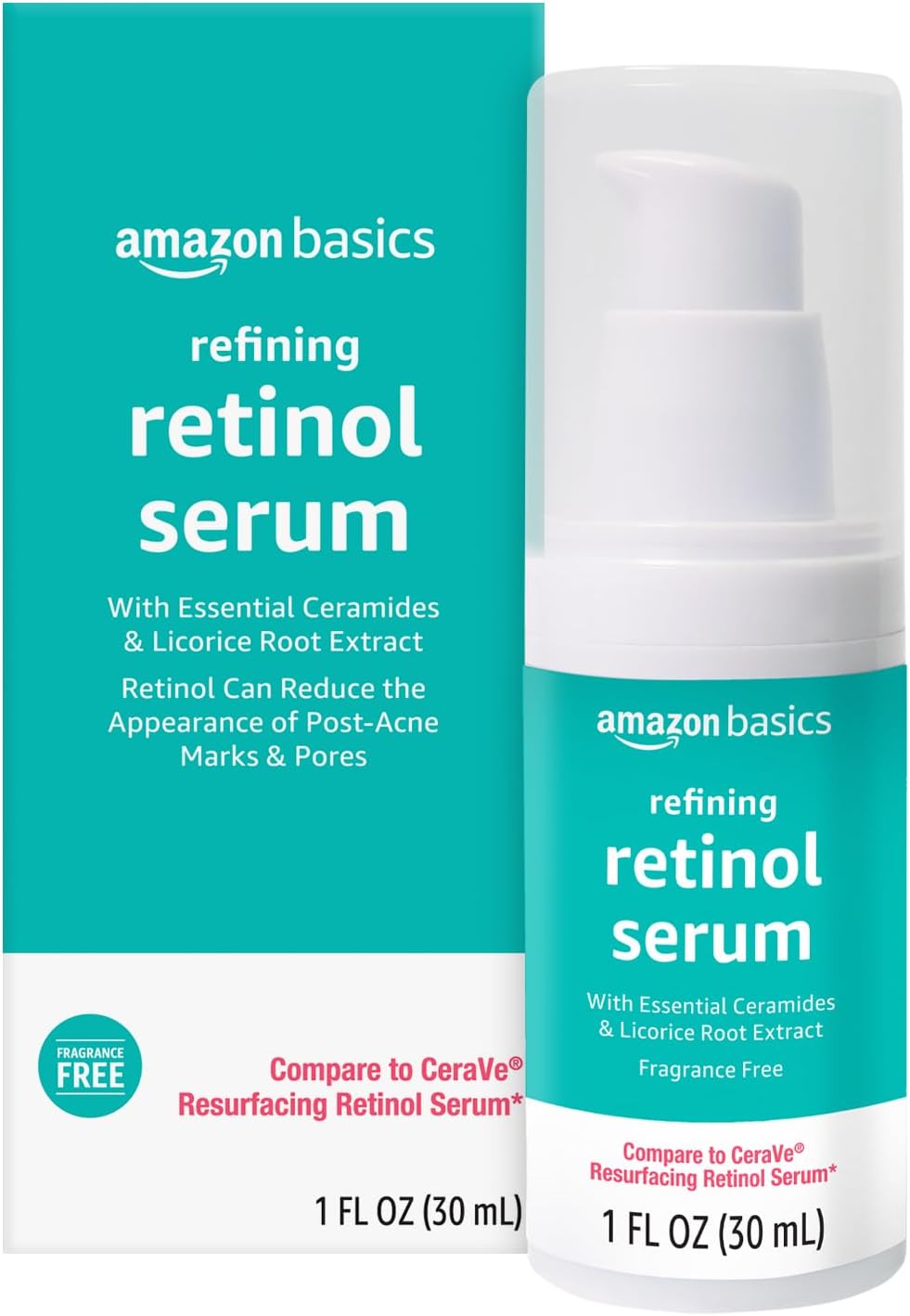 Amazon Basics Suero de retinol para cara, minimizador de poros, fór...