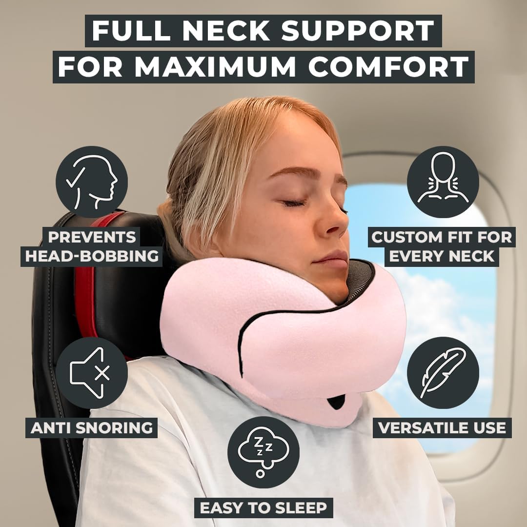 FlyHugz® Almohada de viaje para el cuello | Almohada de espuma visc...