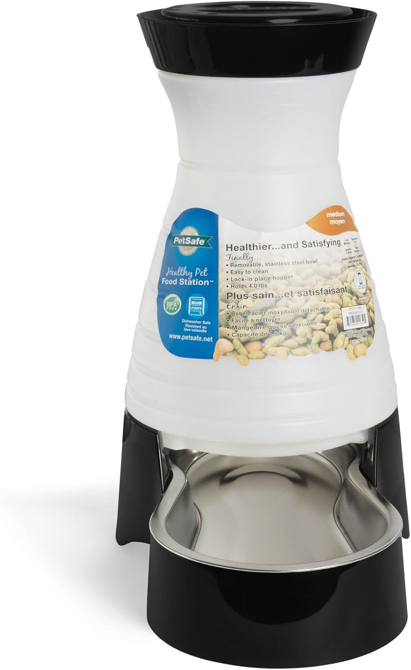 Estación de comida PetSafe para perros y gatos con tazón de acero i...