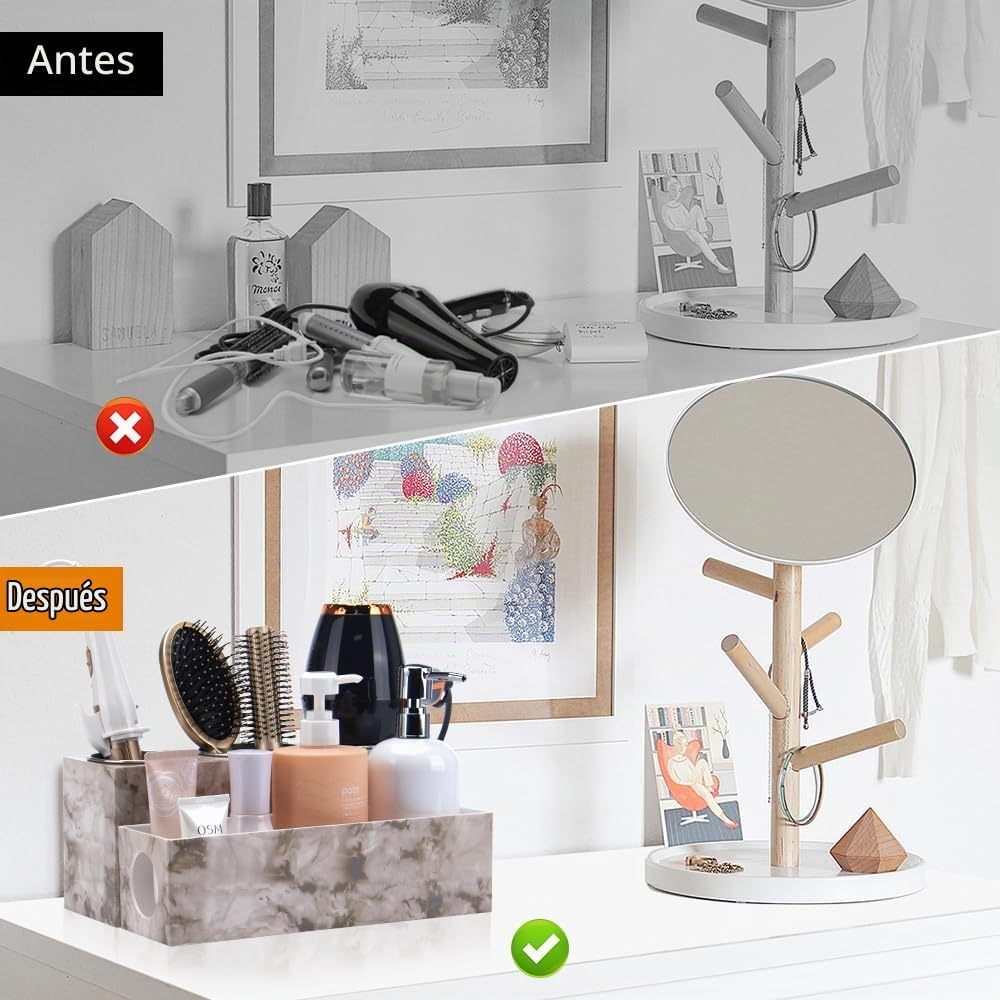GFWARE Organizador de herramientas de pelo de mármol, almacenamient...