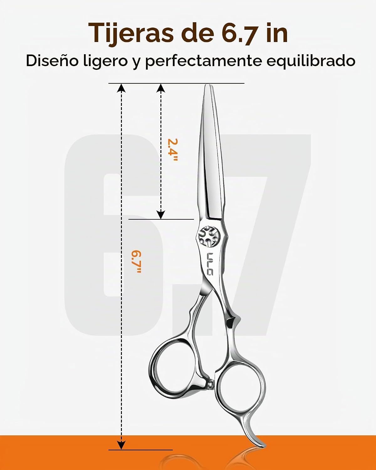 ULG Tijeras profesionales del corte del pelo 6.7" tijeras de pe...