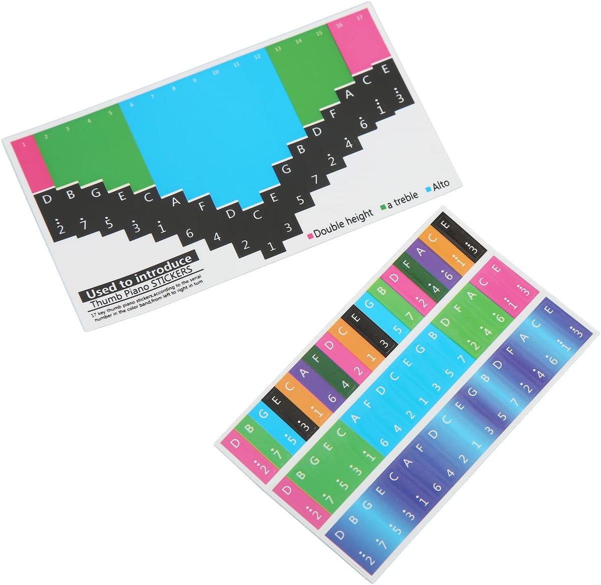 Coloridas calcomanías de escala de kalimba, calcomanías de piano de...