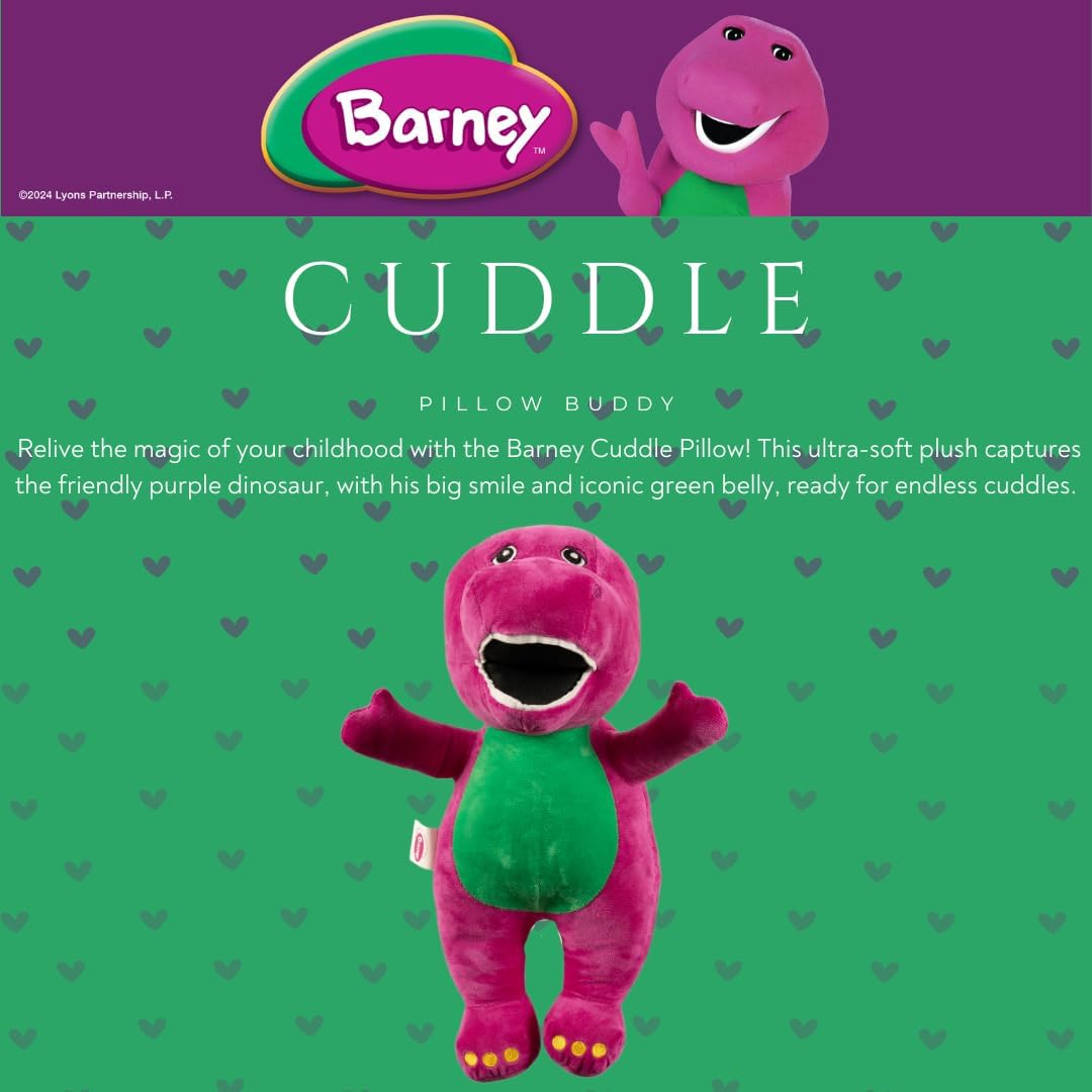 Collectibles Barney Classic Bedding - Almohada decorativa de felpa...