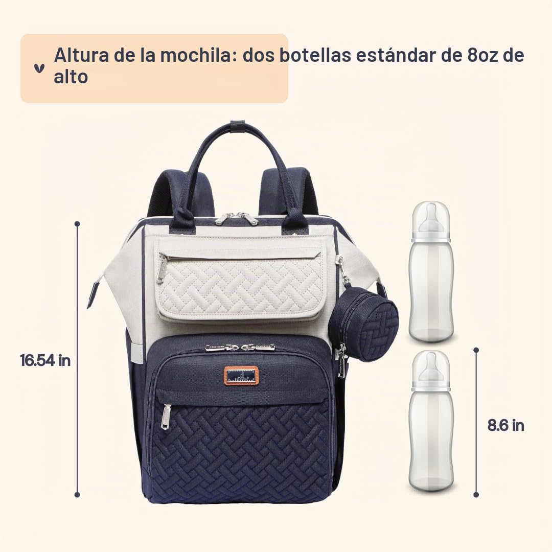 BabbleRoo Mochila para Pañales, Bolsas Grandes Multifunción con Alm...