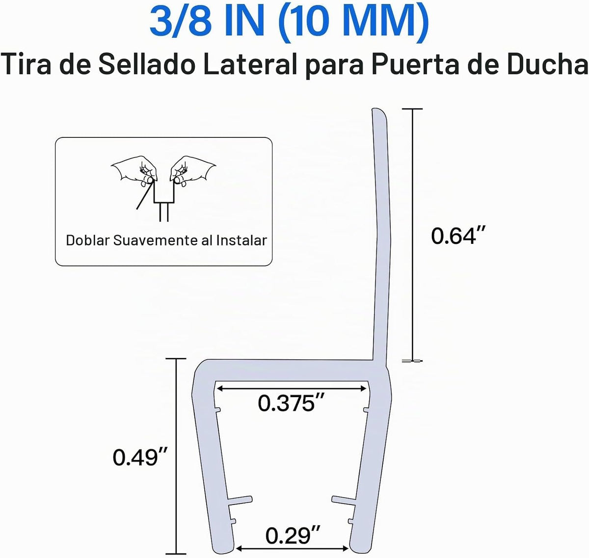 Yecaye Paquete de 3 sellos para puerta de ducha, cepillo para puert...