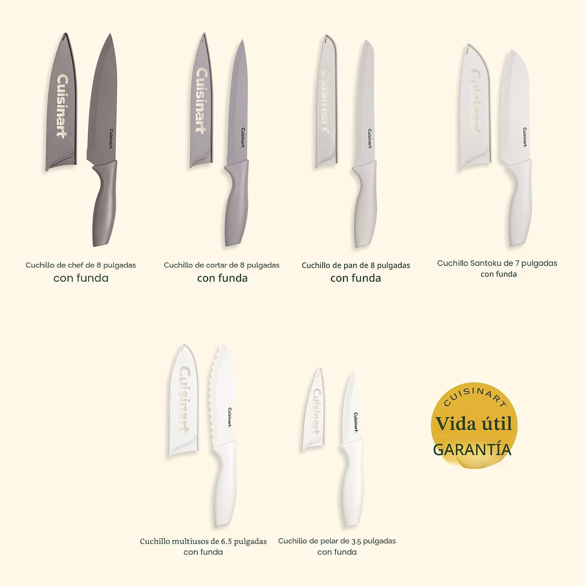 Cuisinart Advantage - Juego de cuchillos de cocina de 12 piezas, cu...