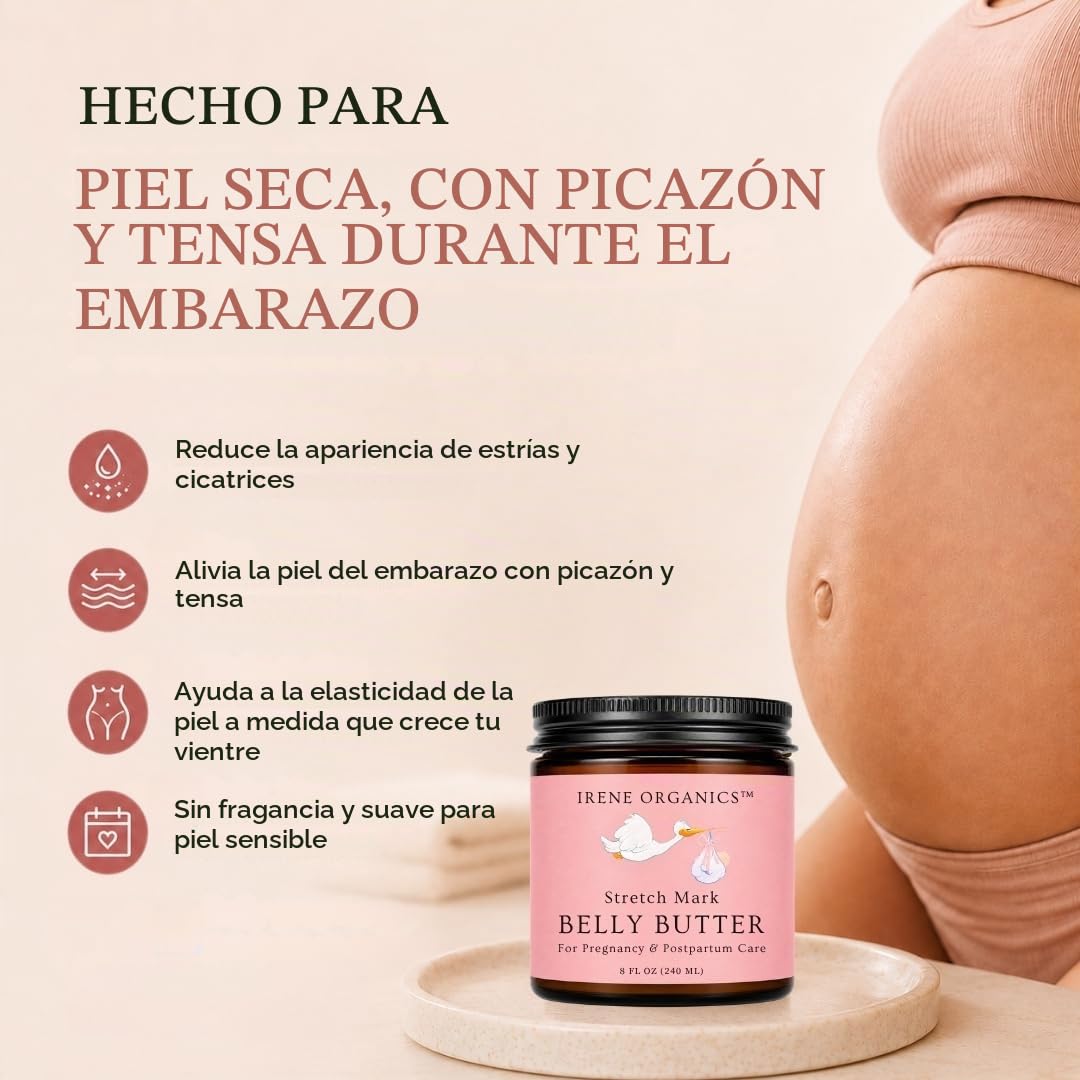 Irene Organics Mantequilla Orgánica para el Vientre para Prevención...