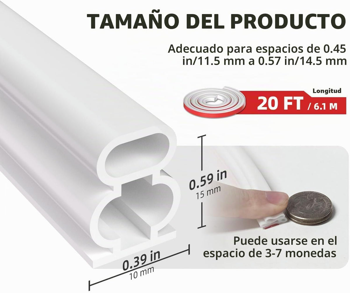 JSIWOTH Tira de sellado de goma autoadhesiva en forma de D de 6 met...