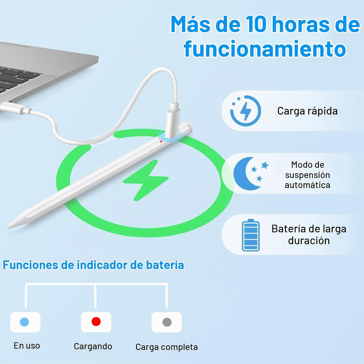 BLEBLE Stylus Pen para iPad 2018-2026, Lápiz de iPad de Apple de Ca...