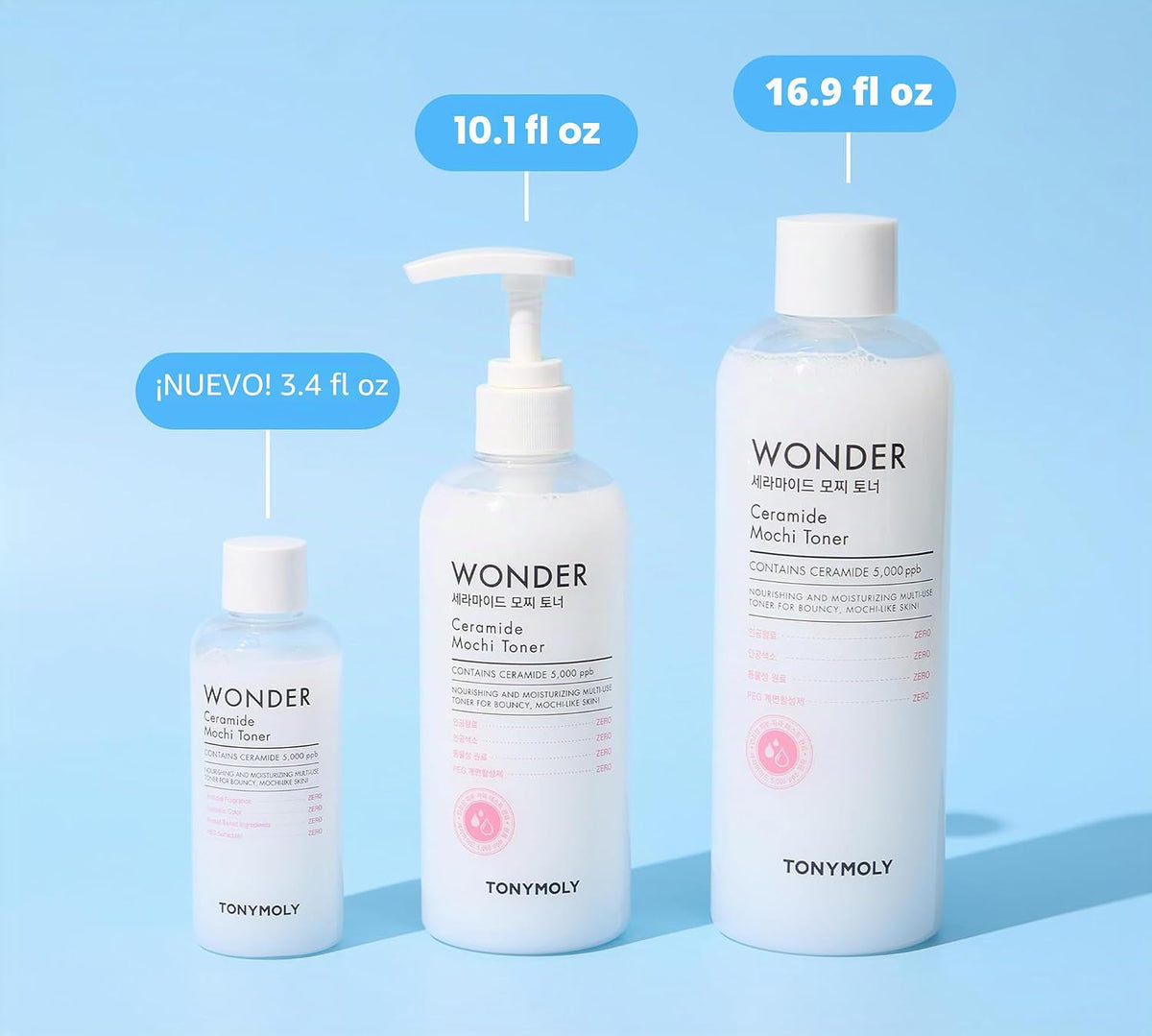 TONYMOLY Wonder Ceramide Mochi - Tónico lechoso para cara, tóner co...
