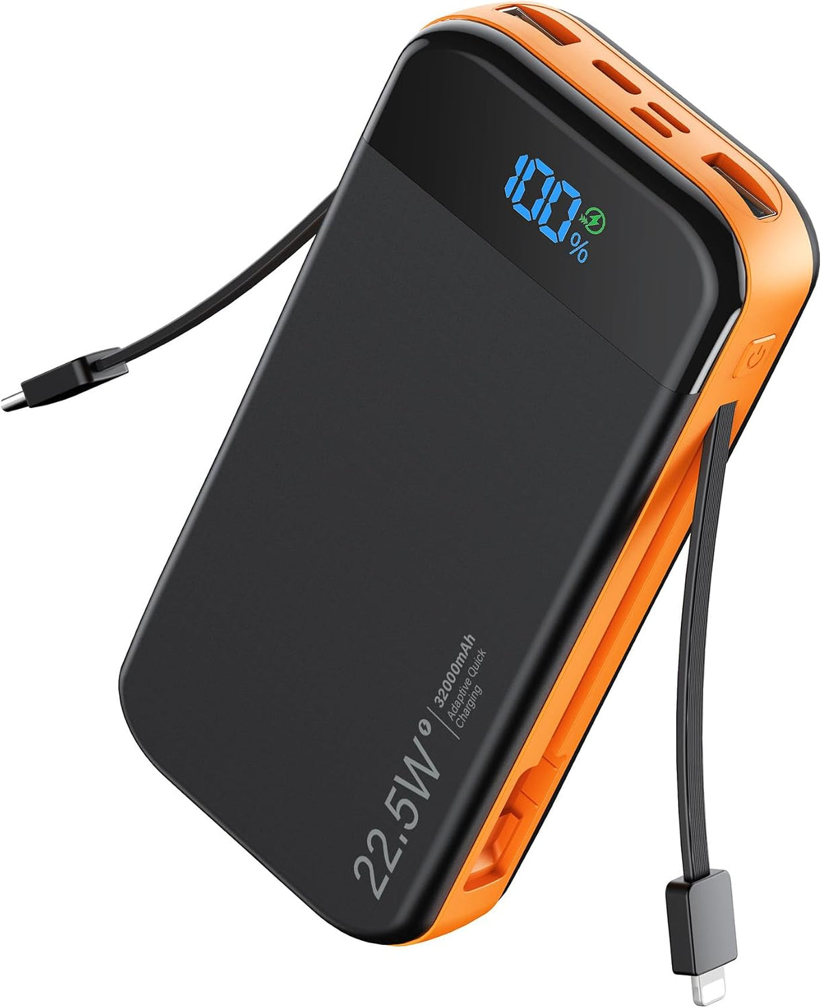 Banco de baterías para teléfono 32000mAh 22.5W con cables incorpora...