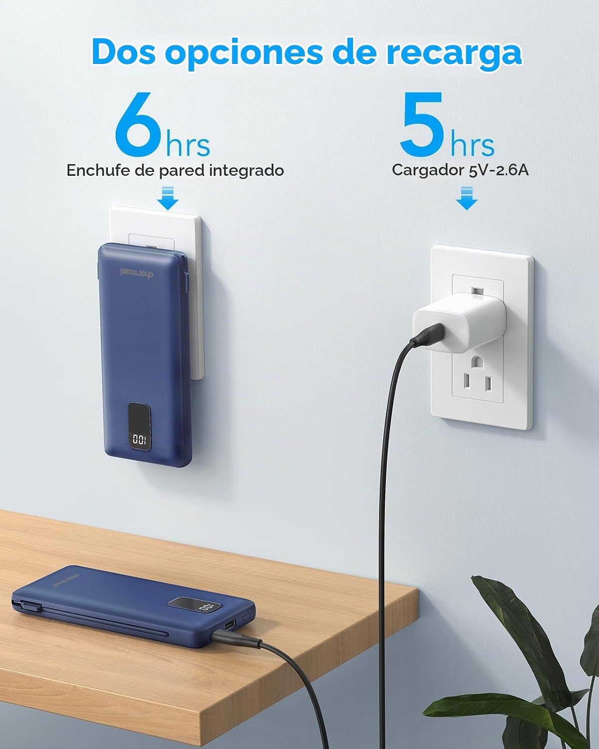 charmast Banco portátil 10000mAh del poder del cargador con el ench...