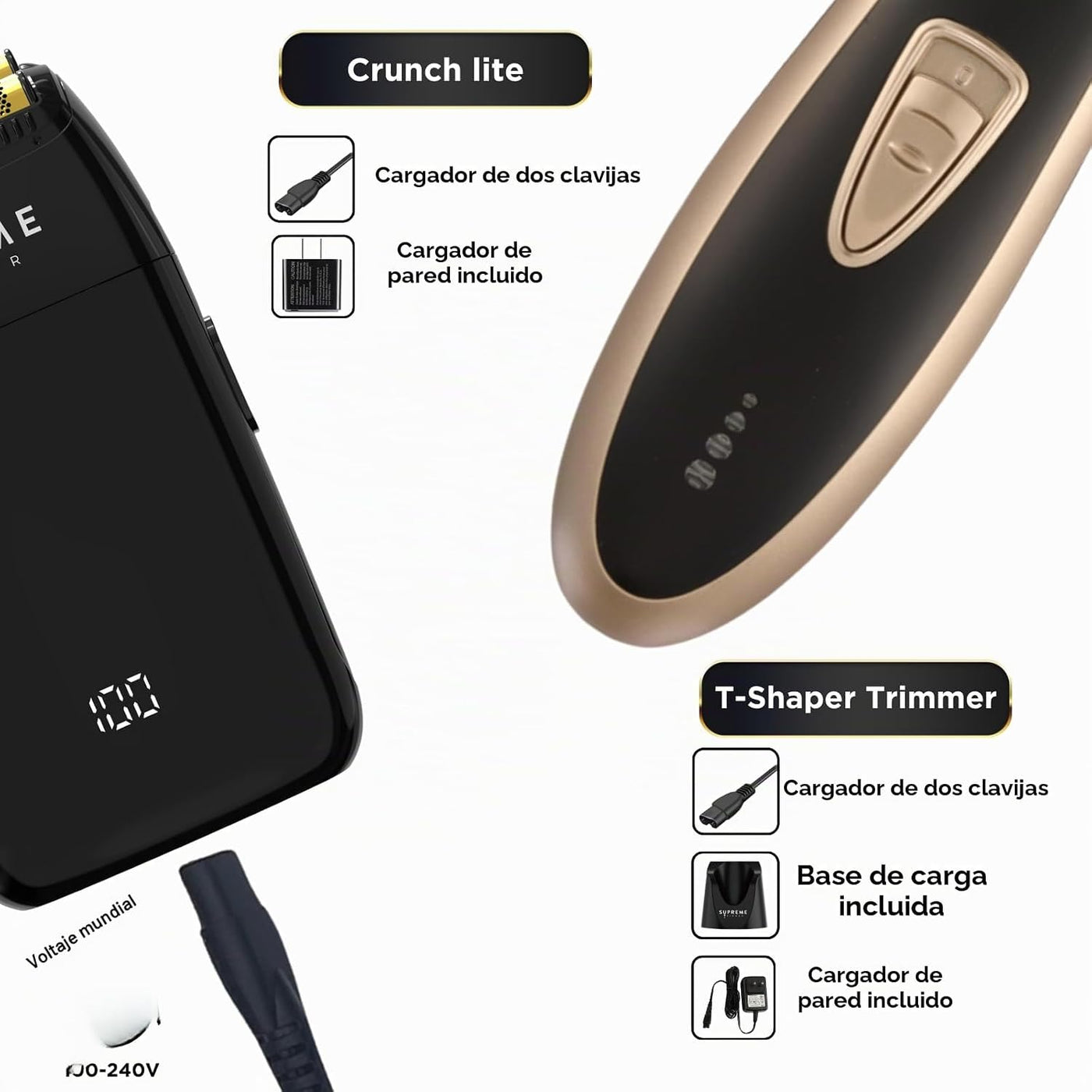 Supreme Trimmer Afeitadora Crunch Lite 2 en 1 y recortadora T-Shape...