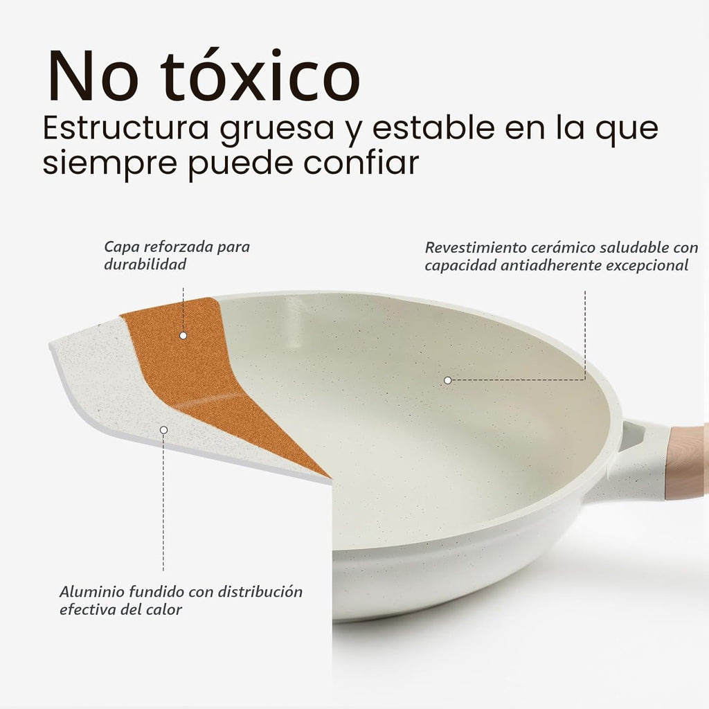 Juego de ollas y sartenes antiadherentes, no tóxicos, 22 piezas de...